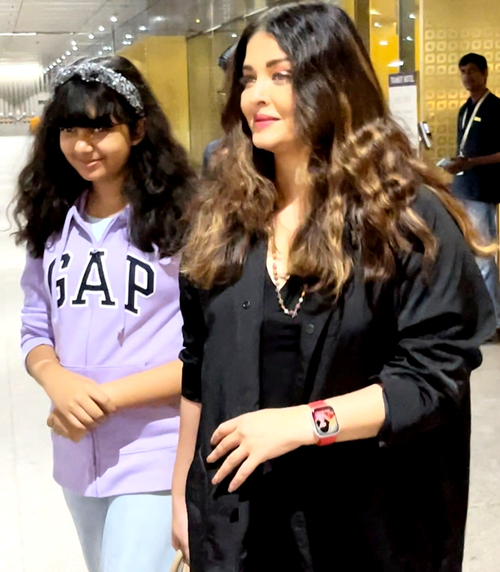 Airport पर ब्लैक कलर की ड्रेस और रेड वॉच में दिखीं ऐश्वर्या, फैंस करने लगे…-Aishwarya was seen in black color dress and red watch at the airport, fans started…